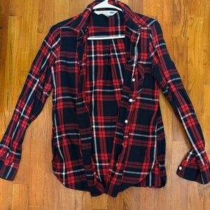 Navy, Red, and White Flannel